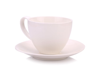 Small white coffee cup isolated on white