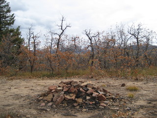 Camp fire in the fall