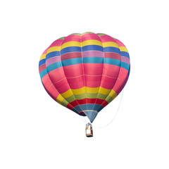 colorful hot air balloon isolated on white background