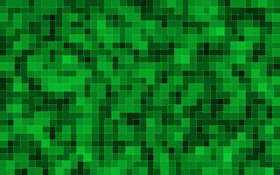 abstract green square pixel mosaic background