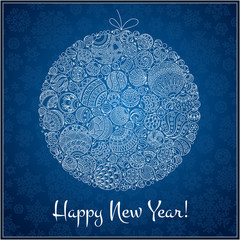 Happy New Year Greeting Card.