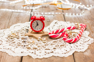 Christmas clock with candy canes