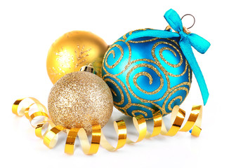 Christmas balls isolated on white