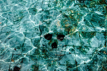 haunting pool with skull