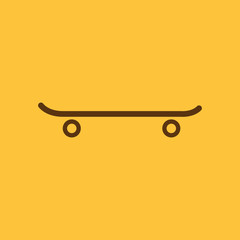 The skateboard icon. Sport symbol. Flat