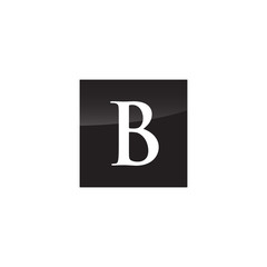 Simple initial Logo Black and White Square B