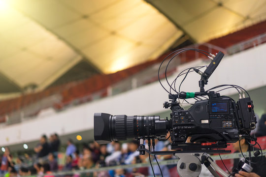 video camera recording in a football game