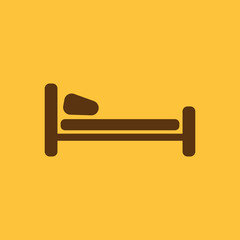 The bed icon. Hotel symbol. Flat