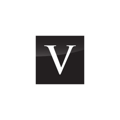 Simple initial Logo Black and White Square V