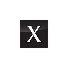 Simple initial Logo Black and White Square X