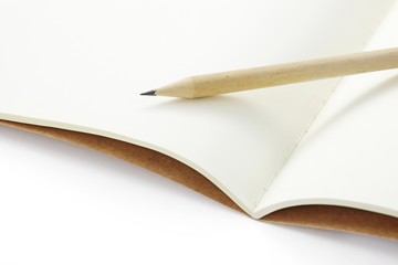 Closeup pencil and notebook