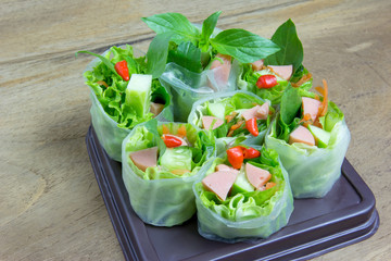 Fresh Spring roll food with vegetable