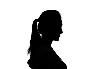Silhouette woman portrait