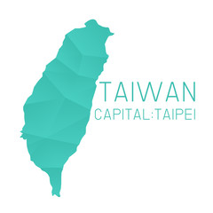 Taiwan map geometric background