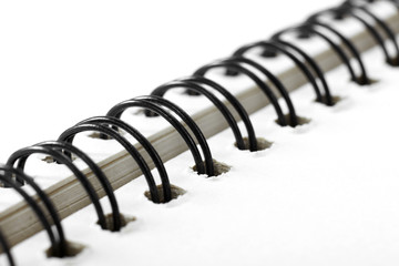 Closeup of notebook coil binding