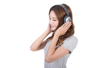 Woman enjoy the music