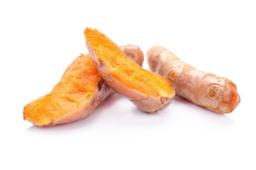 turmeric on white background