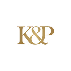 K&P Initial logo. Ampersand monogram logo