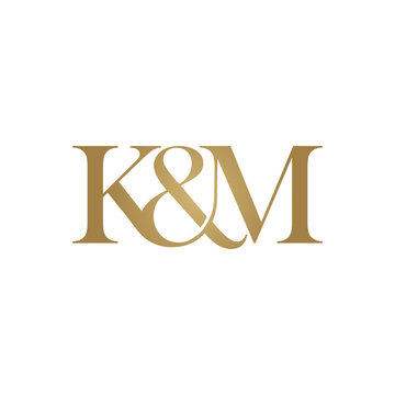 K&M Initial logo. Ampersand monogram logo