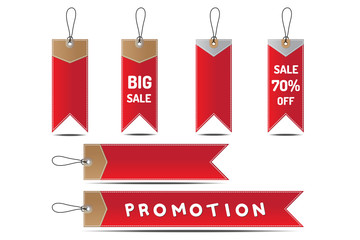 Price tags set on white background