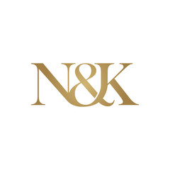 N&K Initial logo. Ampersand monogram logo