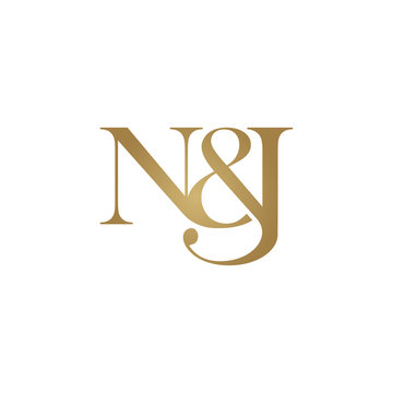 N&J Initial logo. Ampersand monogram logo