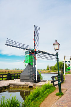 small windmill in  the Zaanse Schans (near Amsterdam)