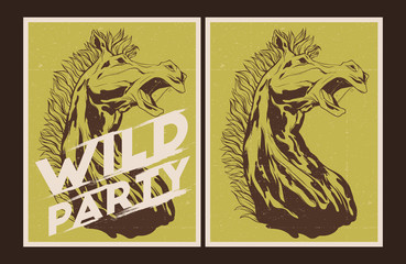 Wild party invitation template.