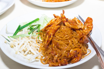 Stir-fried rice noodles (Pad Thai) is the popular food in Thailand
