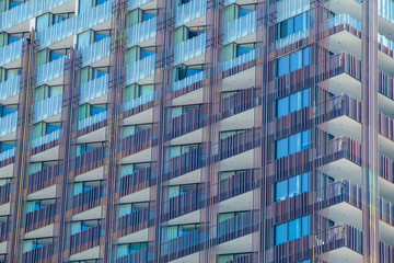 Closeup to some part of condo building in Pattaya Thailand.