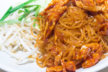 Stir-fried rice noodles (Pad Thai) is the popular food in Thailand
