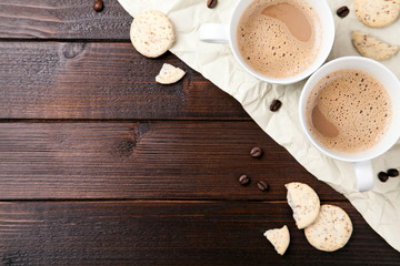 Kaffee Tassen mit Keksen Hintergrund