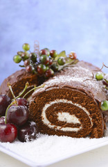 Christmas Yule Log Cake.