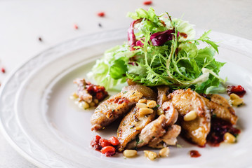 foie gras with salad