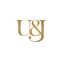 U&J Initial logo. Ampersand monogram logo