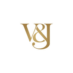 V&J Initial logo. Ampersand monogram logo
