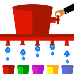 Rupiah Money Drop, illustration for cost control 
