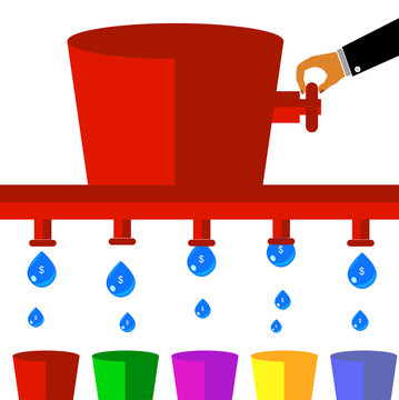 Money Drop, illustration for cost control 
