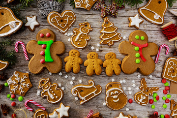 Christmas, gingerbread cookies and Christmas decoration
