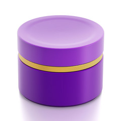Moisturizer cream in purple container