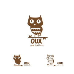 Vector owl logo.Three options of  logo.