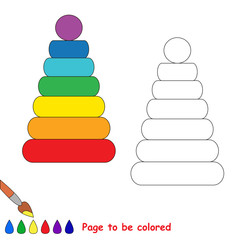 Stacking toy in vector cartoon to be colored. 