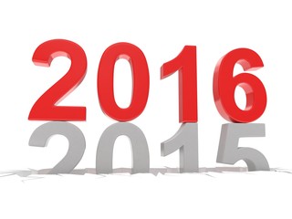 2015-2016 change new year 2016 isolated