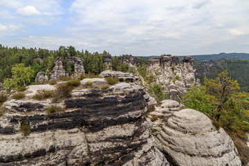 Beautiful view of the rocky mountains. Reserve Bastei.