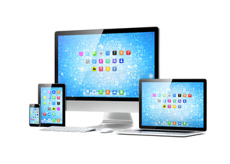 Ultimate web design, laptop, smartphone, tablet, computer, display