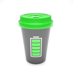 Coffee to go on white