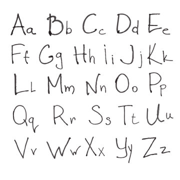 hand drawn vector alphabet