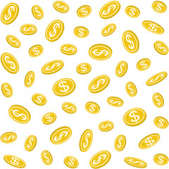 Falling coins seamless patter