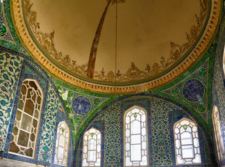 Obraz premium The interior decoration in Topkapi Palace, Istanbul, Turkey