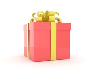 gift box with bows isolated on white